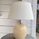 Ceramic lamp, new fabric cable, cotton shade.