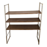 Ancienne étagère String marron et doré, années 60