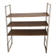 Ancienne étagère String marron et doré, années 60