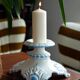 White and blue ceramic chandelier from the 20th century, France, 1960s.