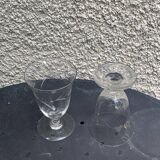 6 clear glass wine glasses with antique chiseled flower pattern