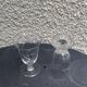 6 clear glass wine glasses with antique chiseled flower pattern