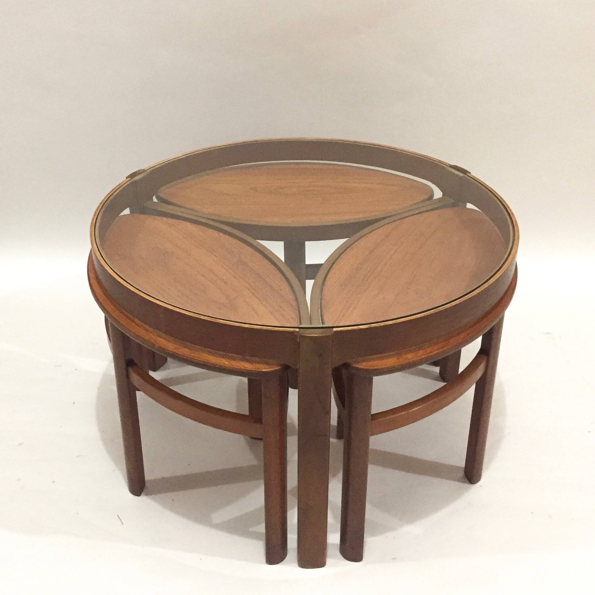 Teak and glass coffee table