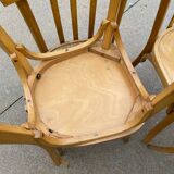 Curved varnished bistro chairs