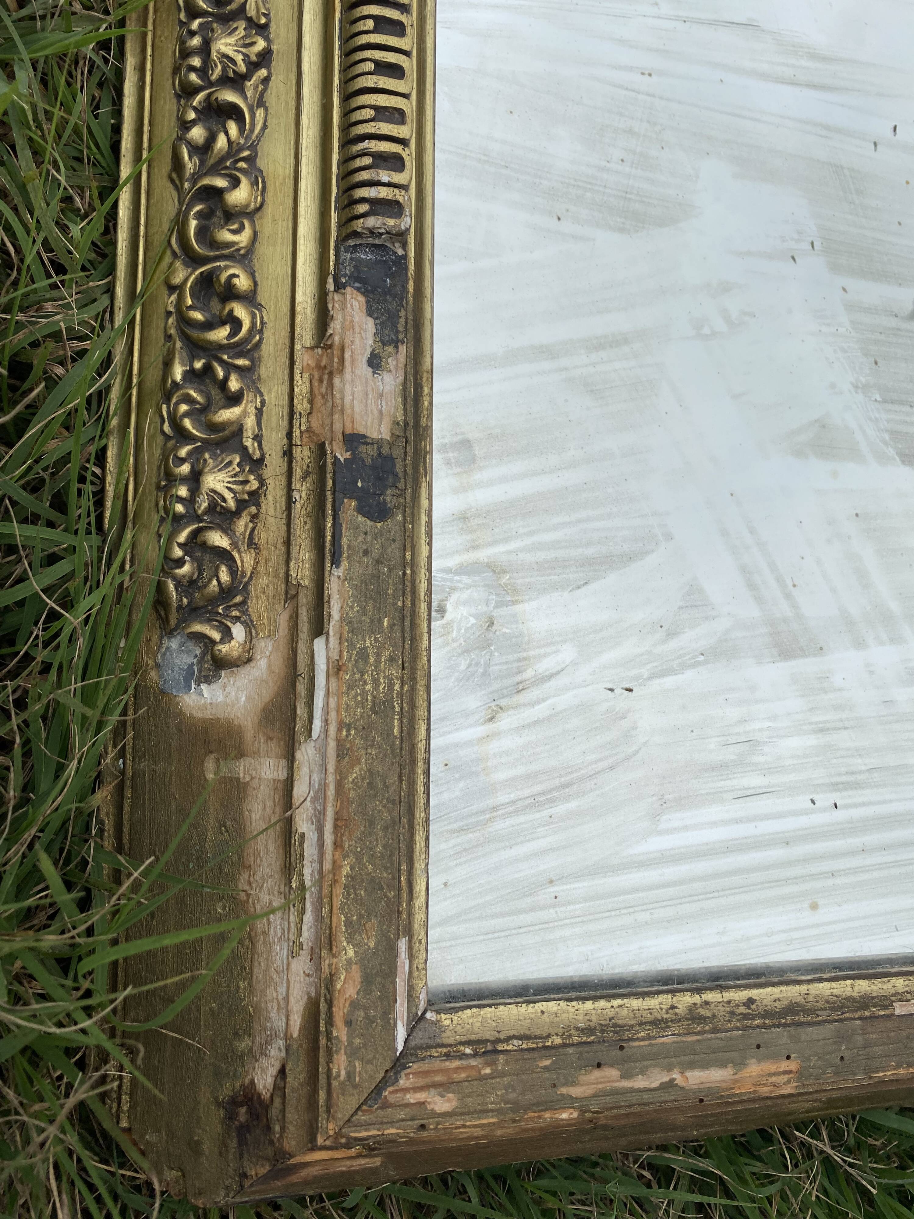 Golden mirror XIXth, 186x106 cm