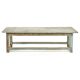 Solid wood coffee table with blue patina