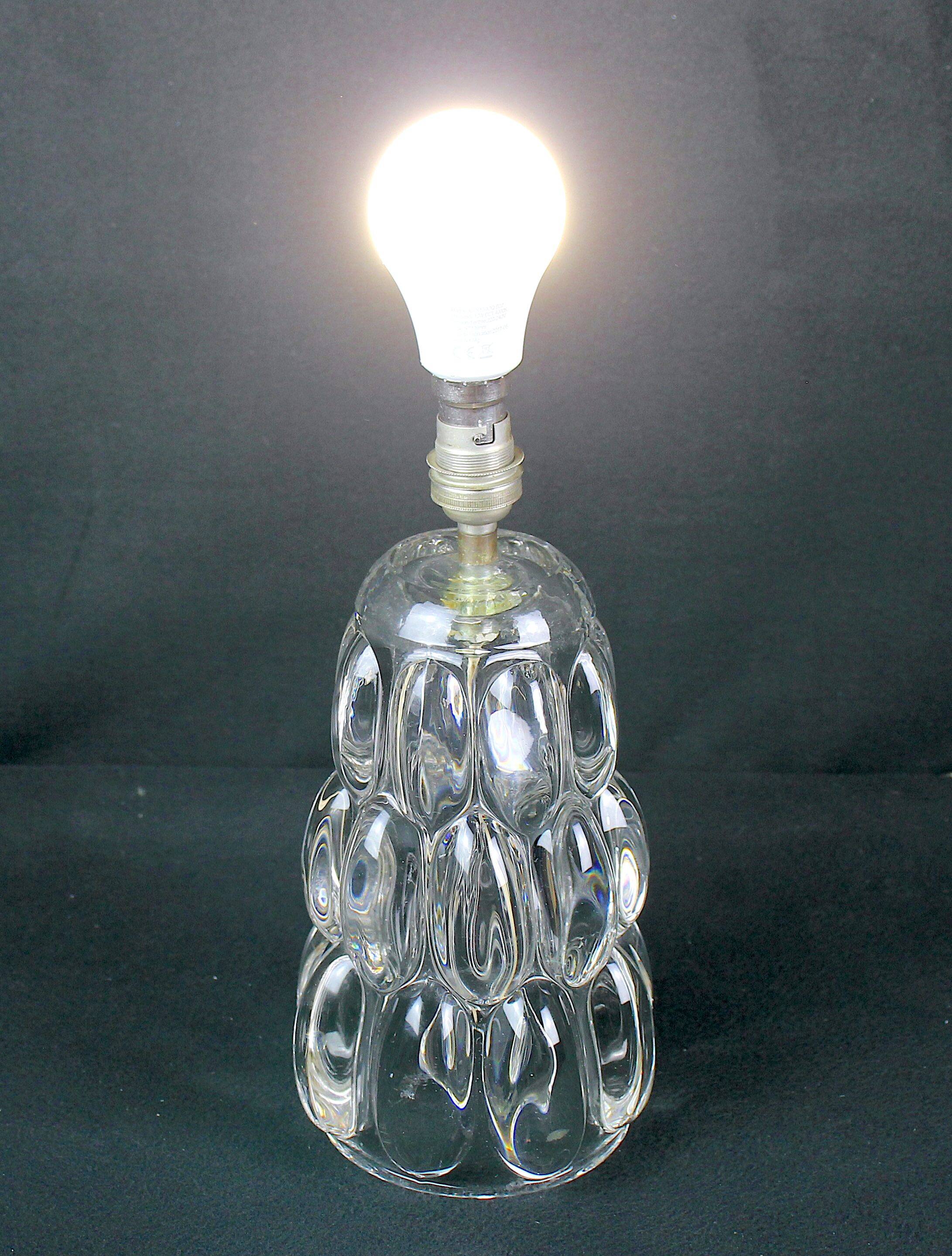 Art Vannes, Crystal Table Lamp, Mid-Century France