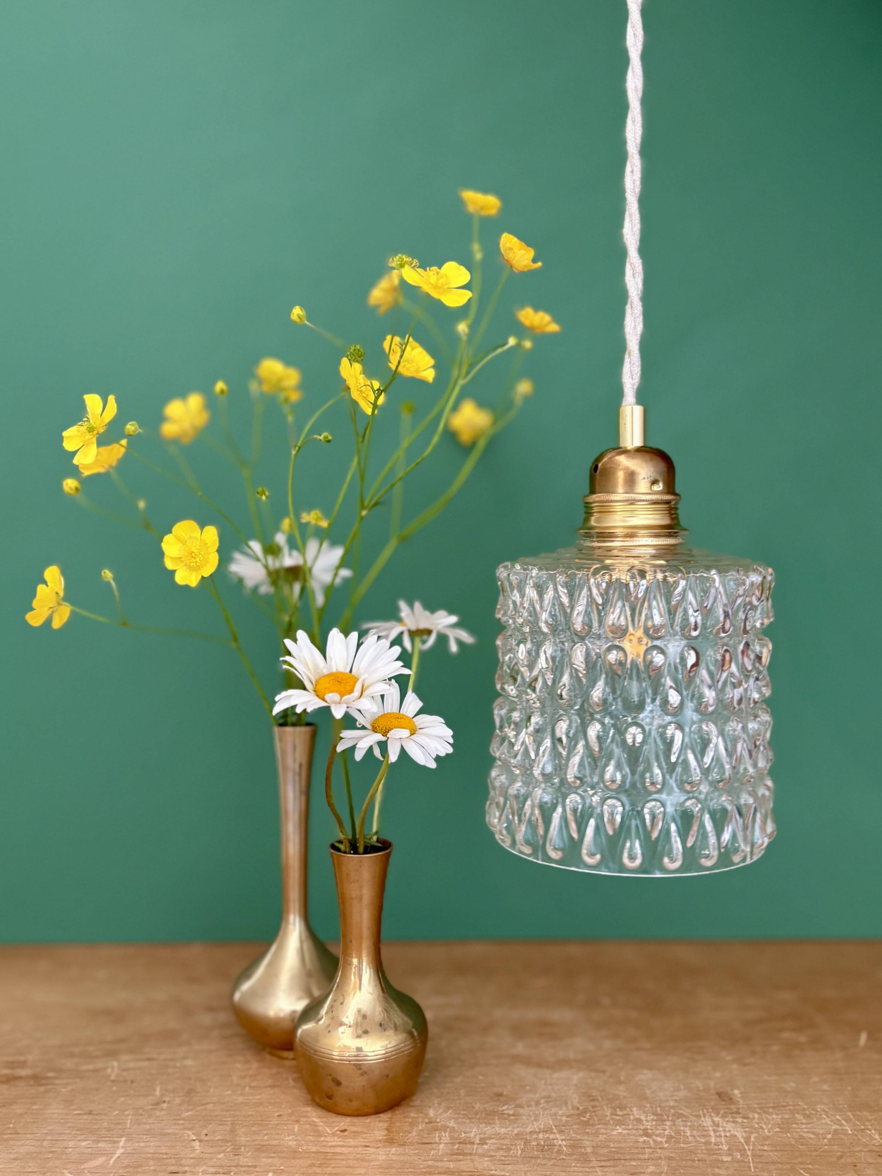 Vintage transparent glass suspension globe