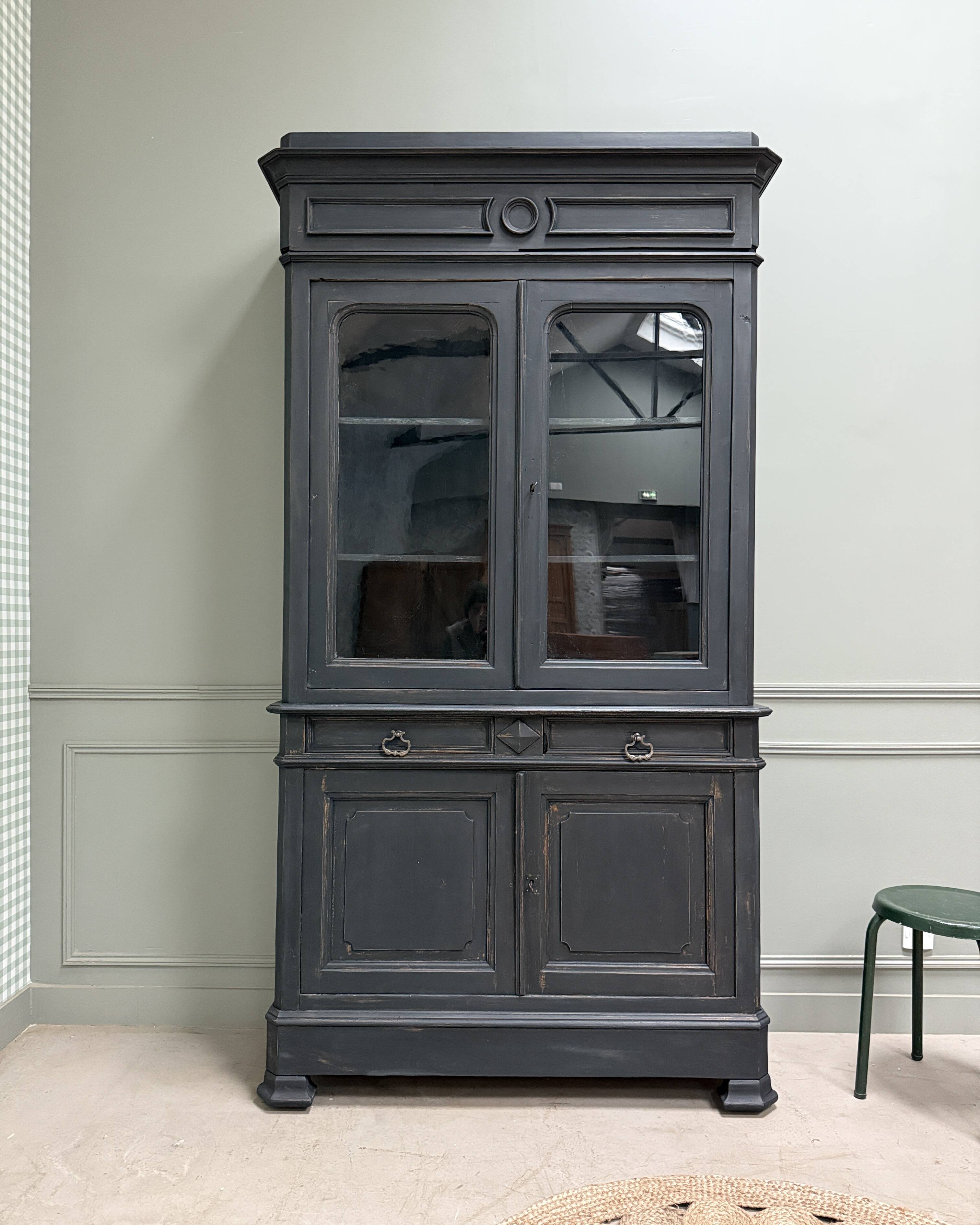 Louis-Philippe style black patina sideboard (restored)