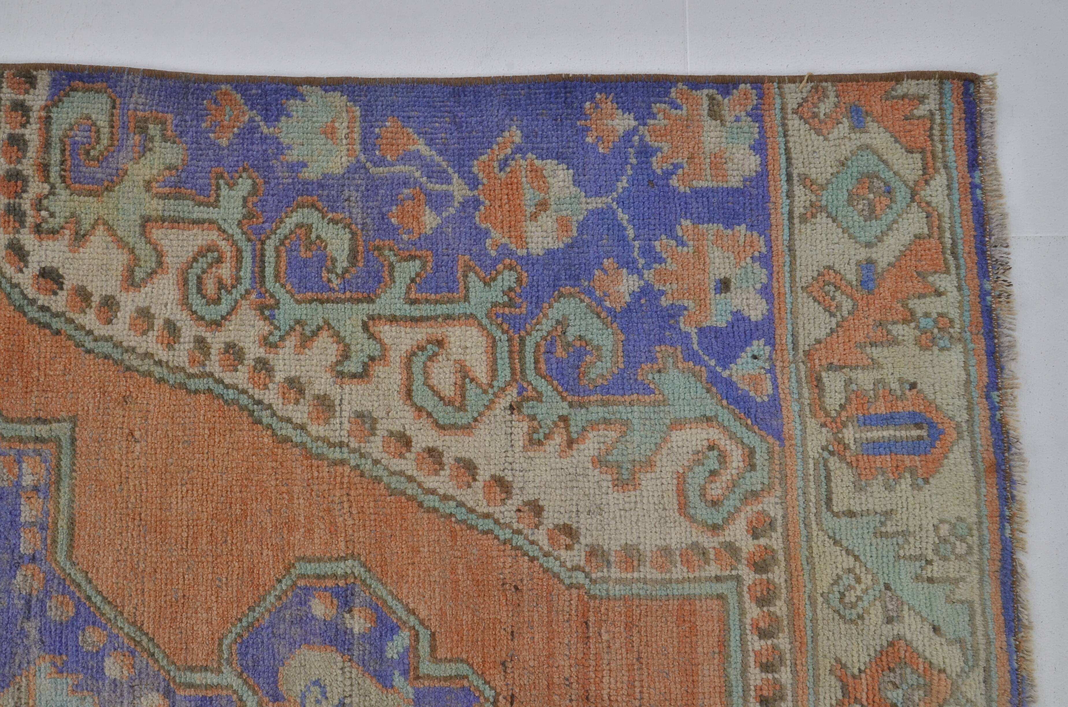Orange & Blue Floral Rug sku 2411.