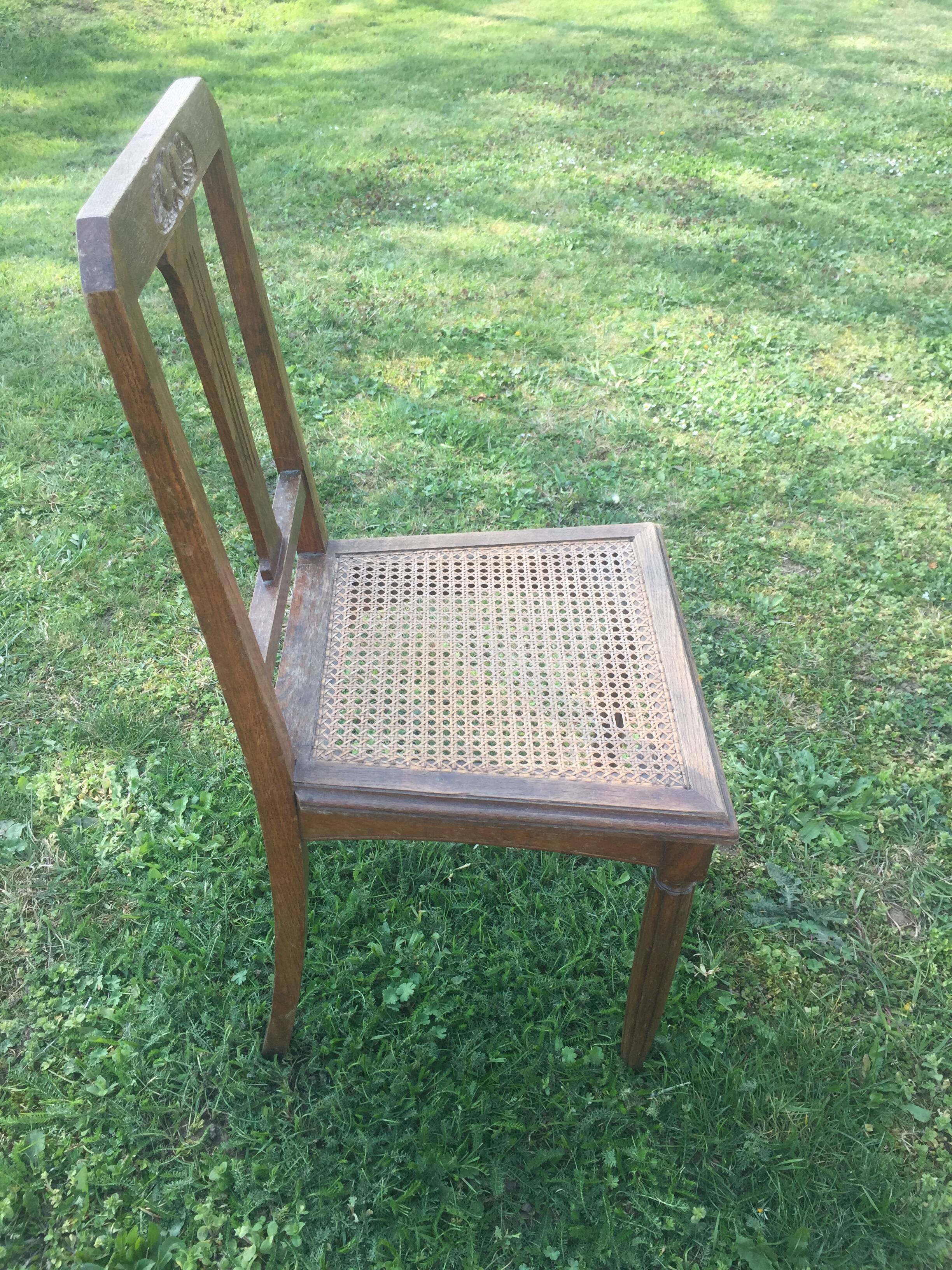 4 Deco chairs cane