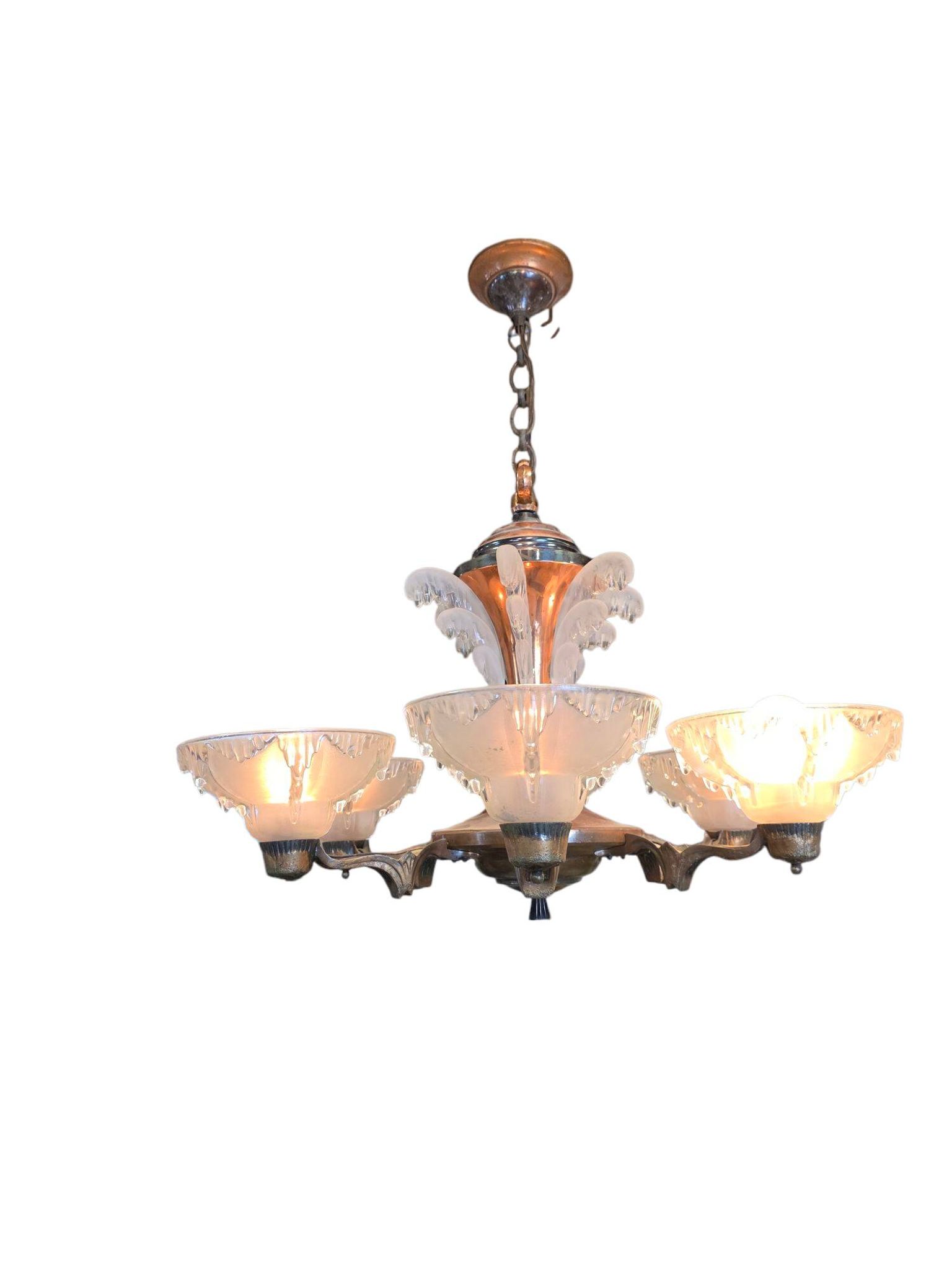 Ezan Art Deco 6-light chandelier