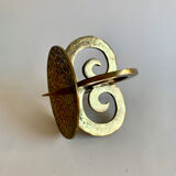 Brutalist bronze candleholder, 1970s