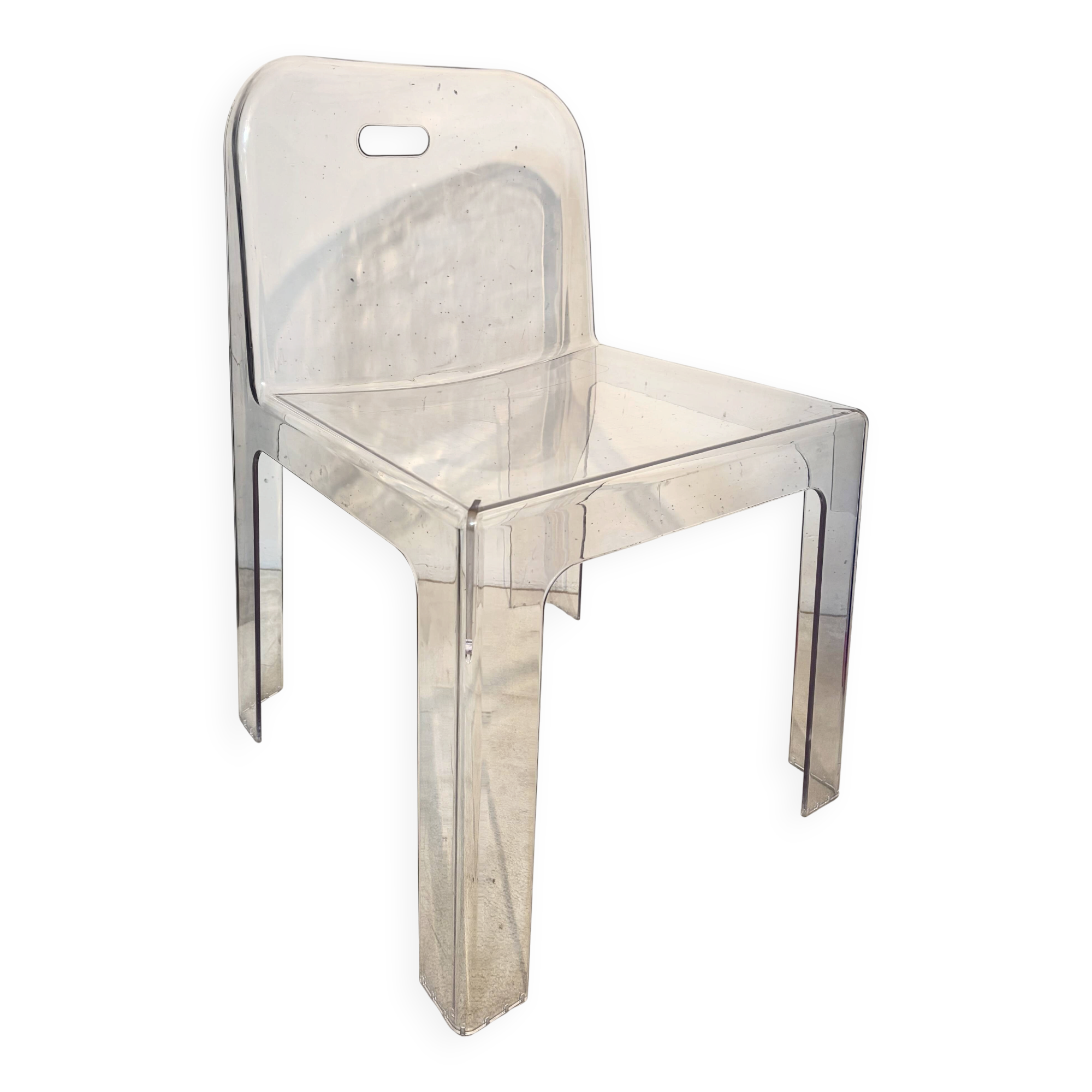 Transparent chair Trono, Sottsass Associati, Segis