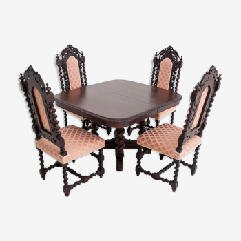 Table avec quatre chaises, Allemagne, vers 1900