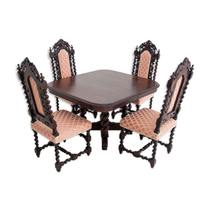 table avec quatre chaises, - 1900
