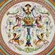 Antique majolica plate decorated with fruits, Italy, 20th century.