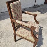 Fauteuil Louis XVI en noyer du XIXème siecle