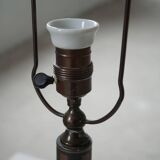 Art Nouveau table lamp in coloured terracotta by L. Hjorth, Bornholm, 1930s.