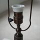 Art Nouveau table lamp in coloured terracotta by L. Hjorth, Bornholm, 1930s.
