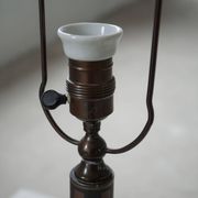 Art Nouveau table lamp in coloured terracotta by L. Hjorth, Bornholm, 1930s.