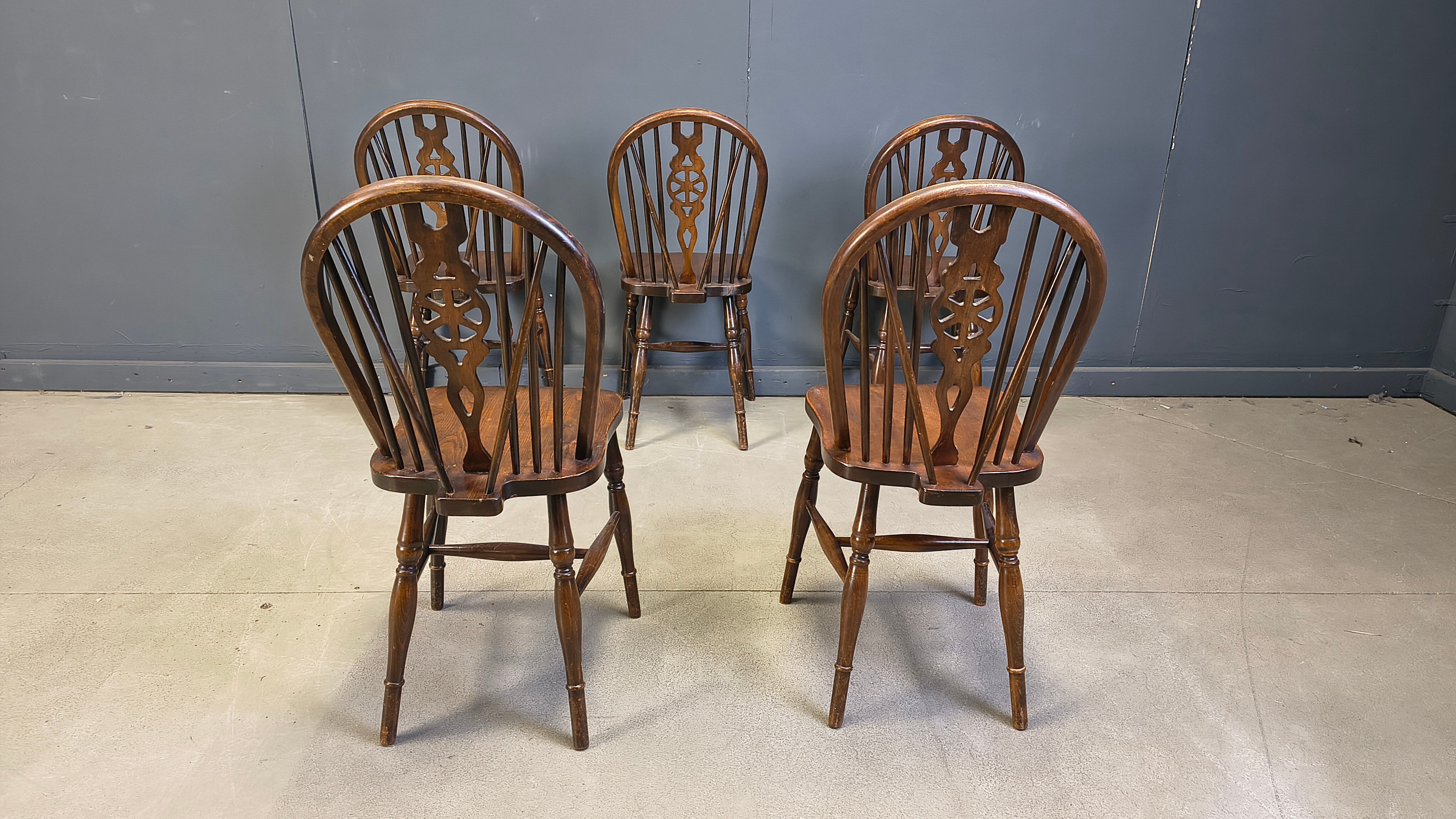 Set of 5 vintage Ercol dining chairs, 1950s