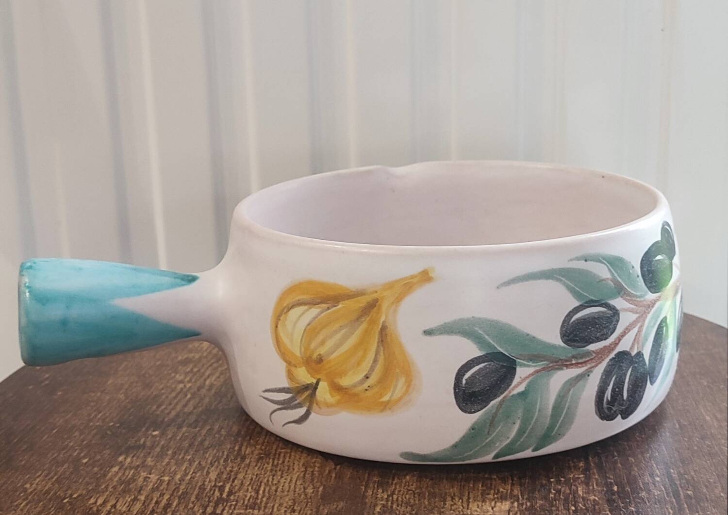 Pair of large Vallauris ceramic skillets