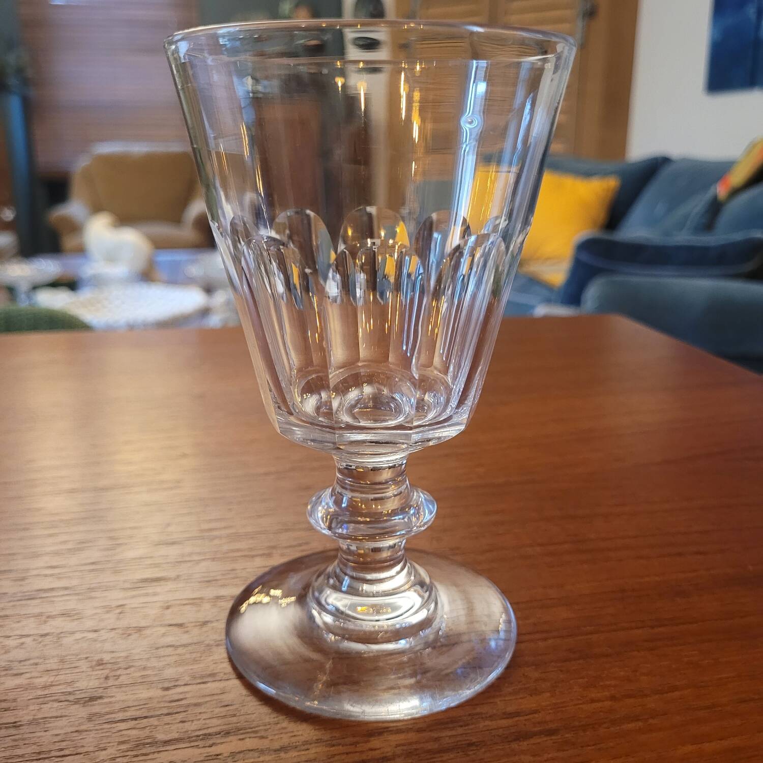 19th/20th century cut crystal glass – red wine format