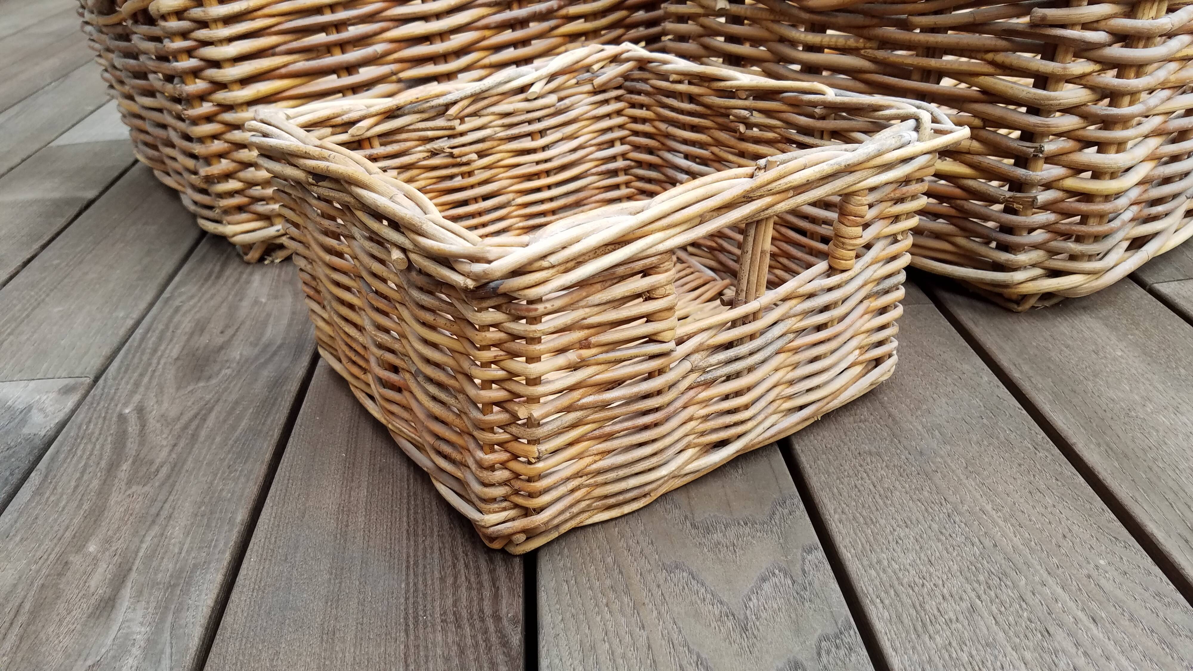 Set of four wicker baskets