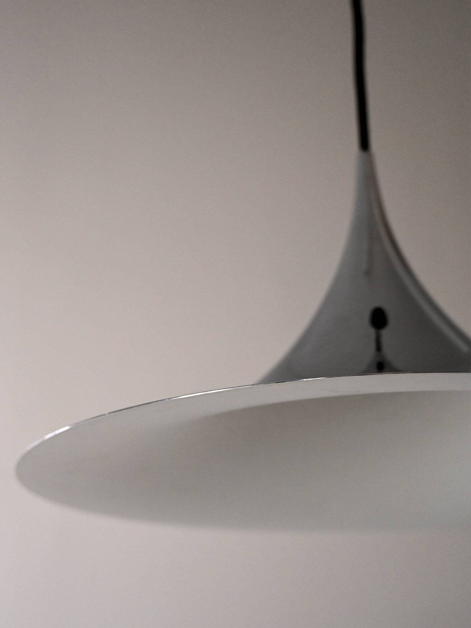 Silver metal pendant light by Bonderup & Thorsten