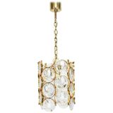 Pair of small golden brass pendants, Sciolari design for Palwa, Germany, 1970s.