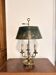 Three-Arm Bouillotte Lamp with Fire Shade, Green Tôle, Empire Directoire