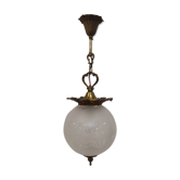 Suspension de style art nouveau verre dépoli et métal doré