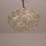 Elegant Murano Ceiling Light Gold and Trasparent Flower by Seguso for Venin
