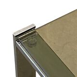 Chrome and smoked glass saddle