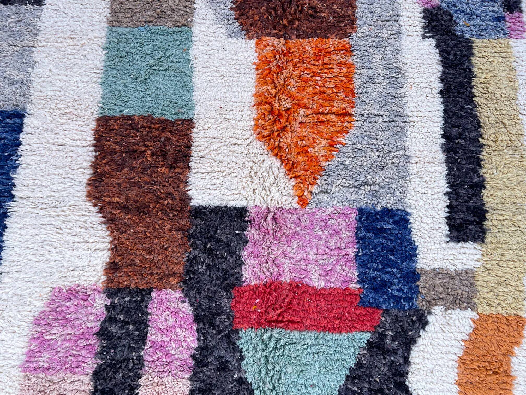 Authentic Moroccan wool rug handwoven, 250x150 cm