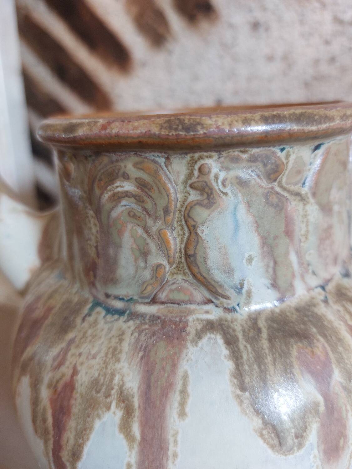 Ceramic pitcher signed Denbac, 1930