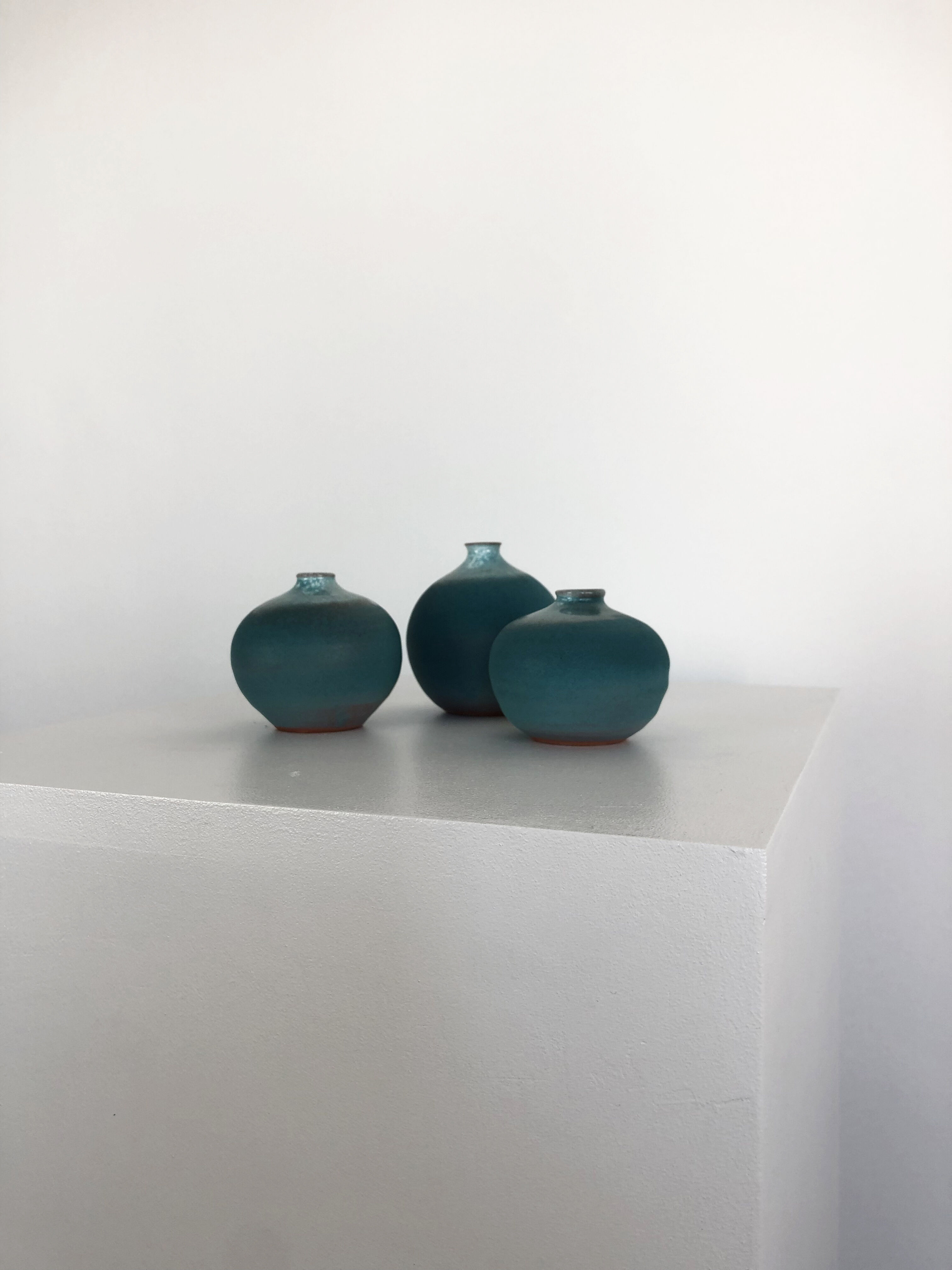 Trio of vintage ceramic vases by Antonio Lampecco