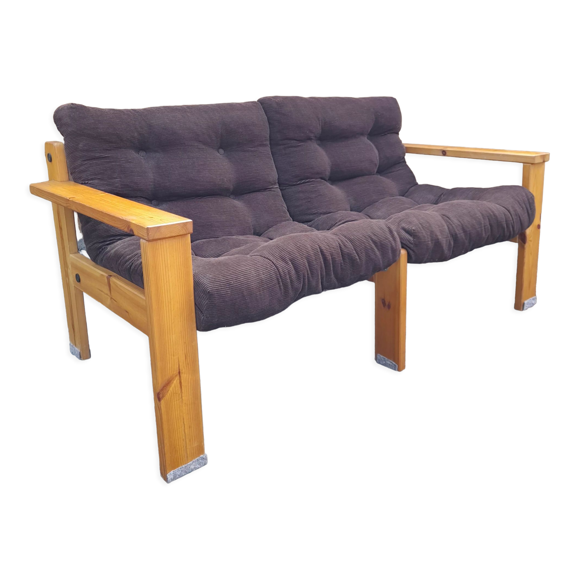 Sofa 1970 Ekström suede vintage design, Swedese edition