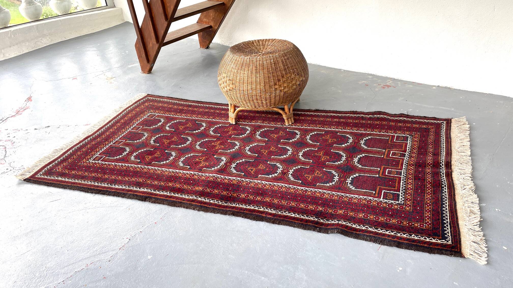 Artisanal orient rug pure vintage wool - 102cm x 204cm