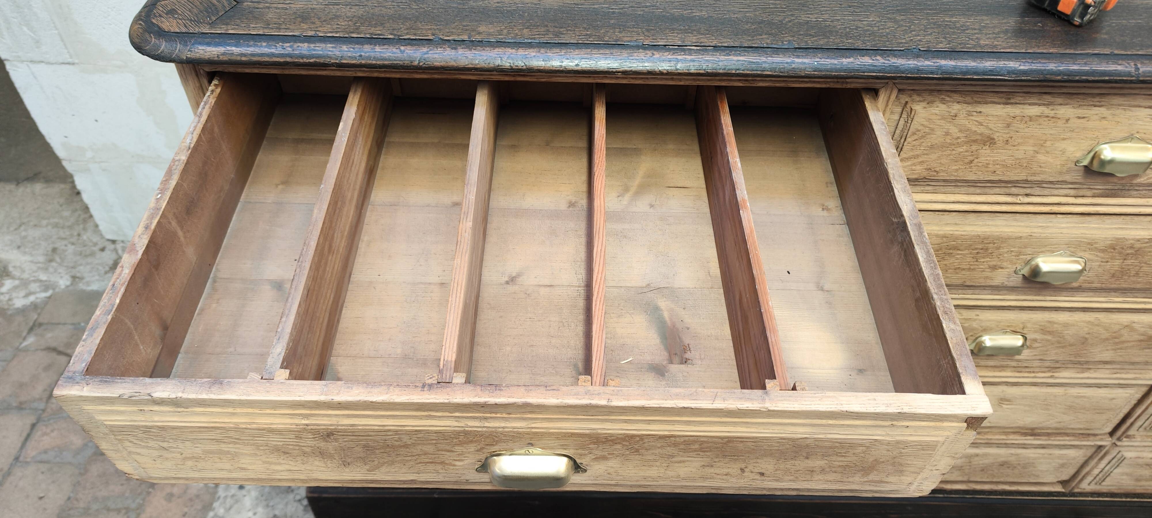 Old oak cabinet with fifteen drawers