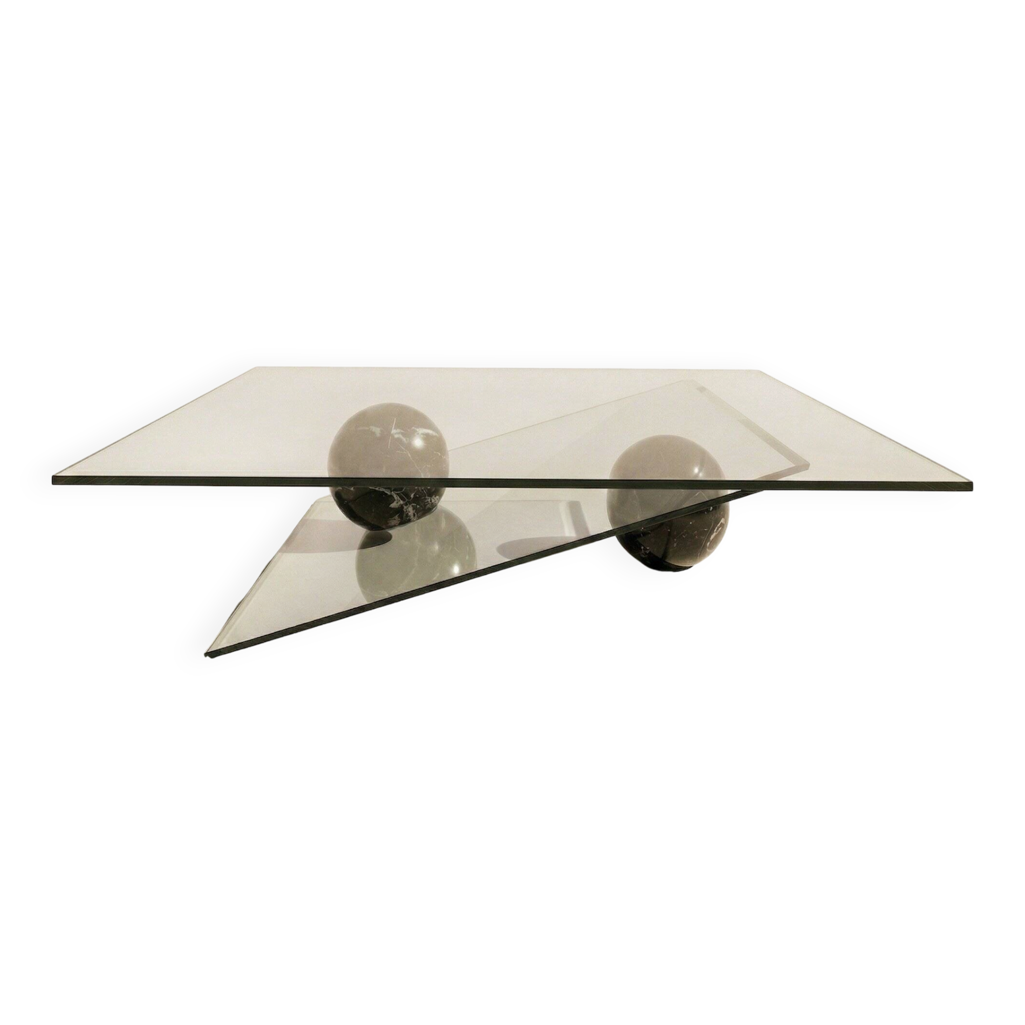 Roche Bobois coffee table in marble and glass.