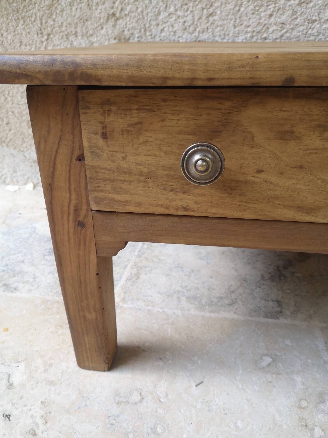 Walnut and oak coffee table.