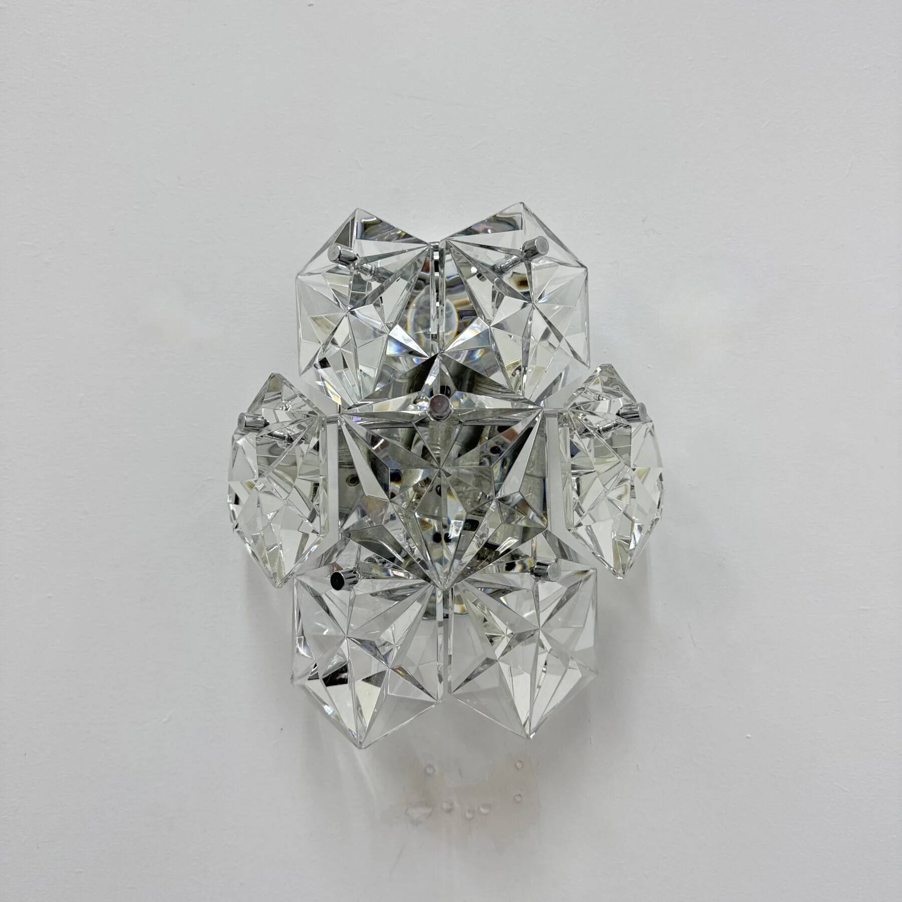 Mid-century crystal sconce by Kinkeldey, Germany, 1970s