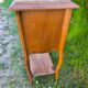 Louis XV style bedside table in wood veneer and marble