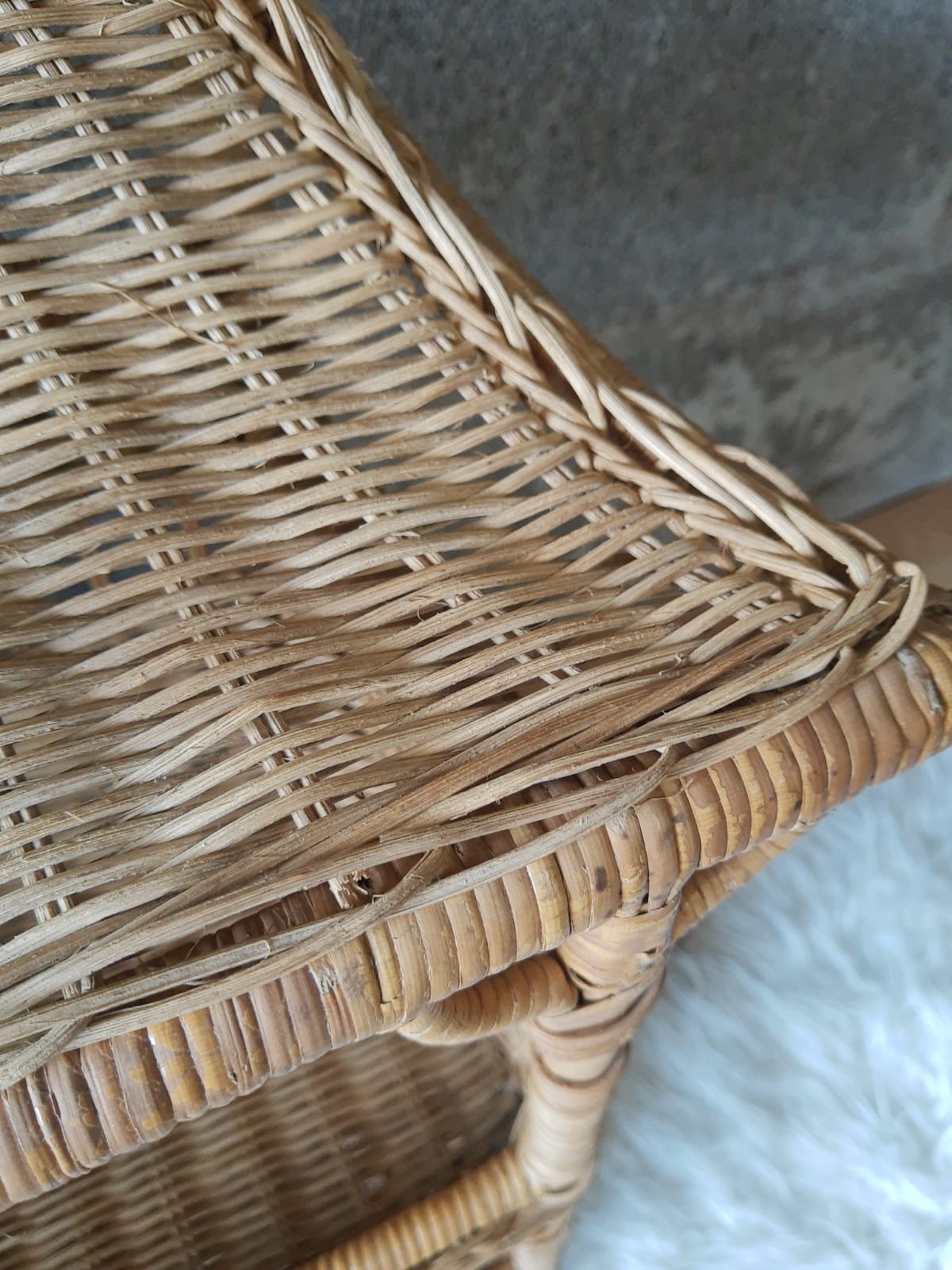 Wall shelf or to be placed in unique Japanese style rattan vintage pagoda