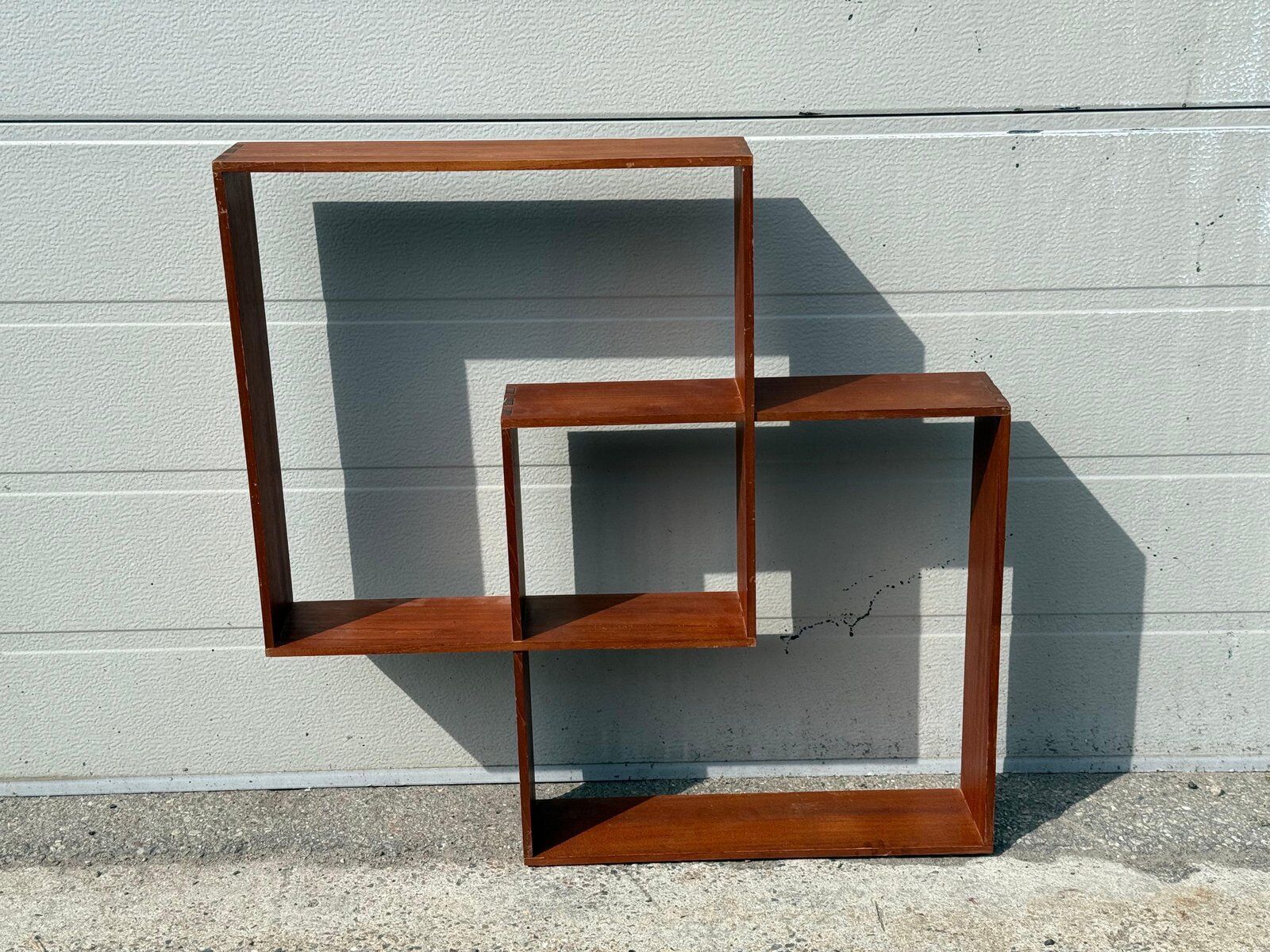 Danish sculptural teak shelf, 1968