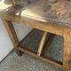 Old workshop desk made of solid wood