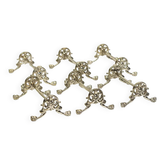 Six silver-plated metal knife rests by Christofle – Napoleon III - late 19th century