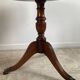 Antique Mahogany and Leather Side Table on Casters